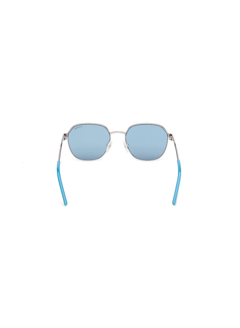 GUESS FULL RIM TEEN GIRL ASYMMETRICAL SILVER METAL SUNGLASSES - Image 4