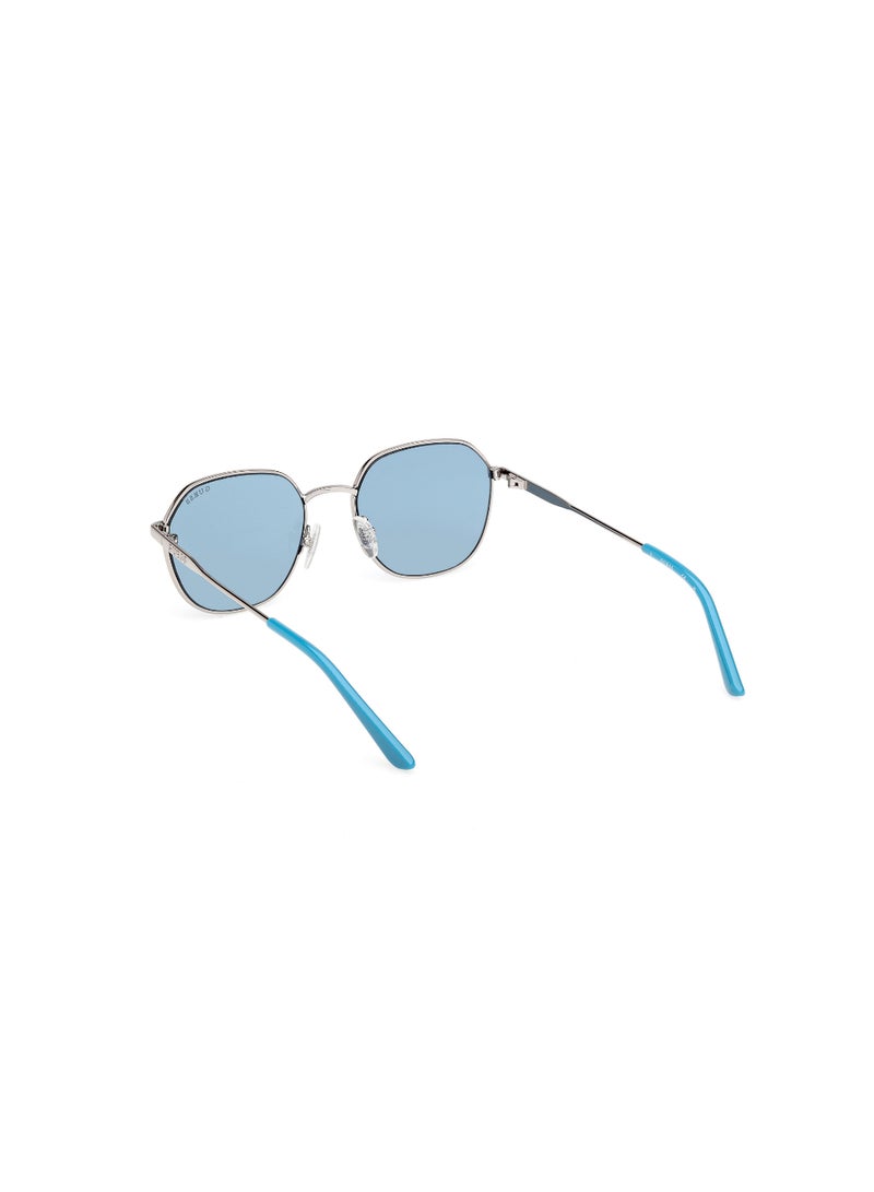 GUESS FULL RIM TEEN GIRL ASYMMETRICAL SILVER METAL SUNGLASSES - Image 3