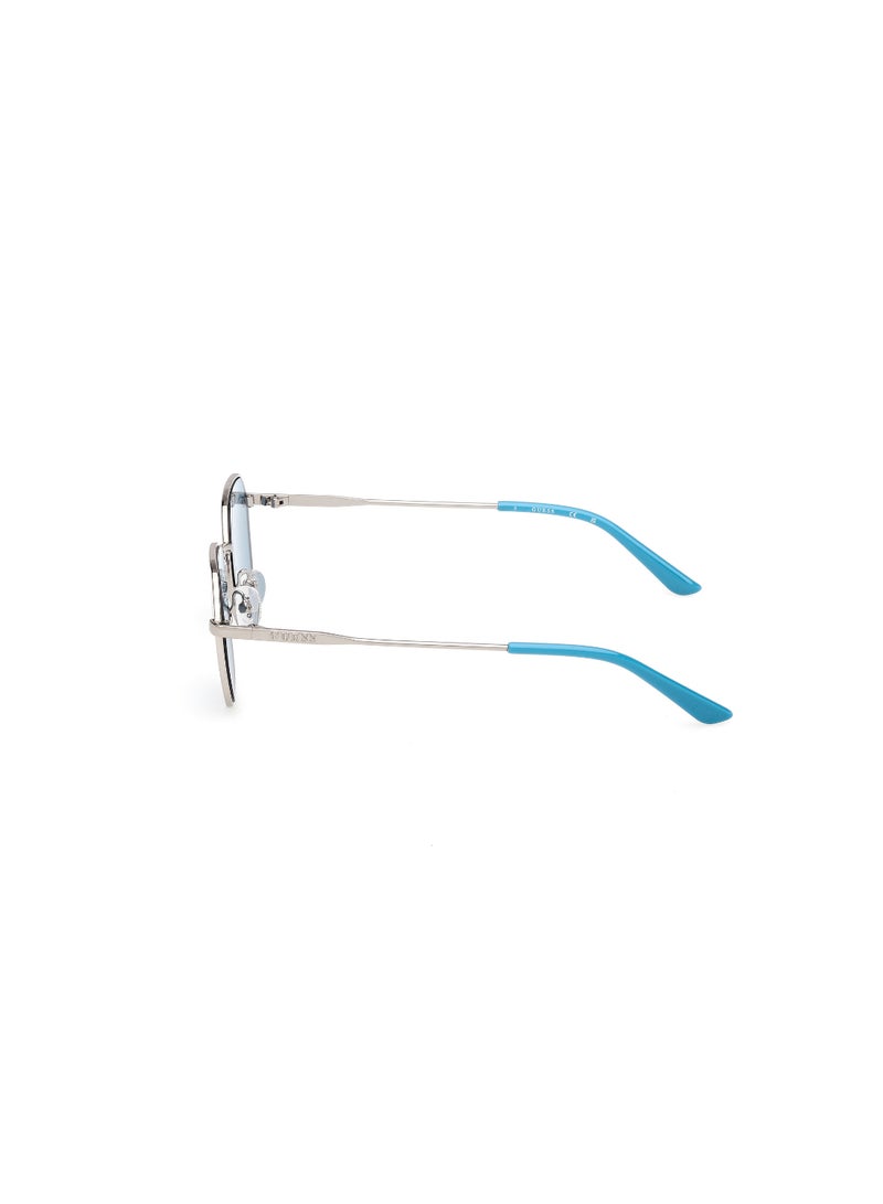 GUESS FULL RIM TEEN GIRL ASYMMETRICAL SILVER METAL SUNGLASSES - Image 2