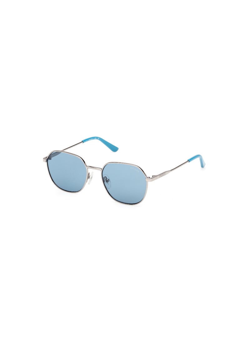 GUESS FULL RIM TEEN GIRL ASYMMETRICAL SILVER METAL SUNGLASSES - Image 1