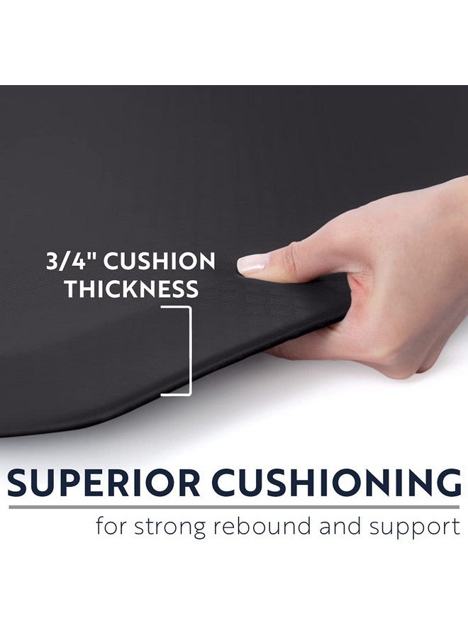 KANGAROO Thick Ergonomic Anti Fatigue Mats for Kitchen Floor, 39x20, Cushioned Standing Office Desk Mat, Waterproof Scratch Resistant Topside, Supportive All Day Comfort Padded Foam Rugs, Black - Image 2
