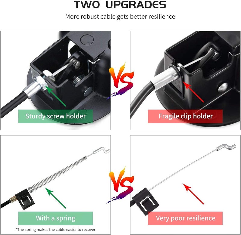 Baridwon 2 Sets Recliner Replacement Parts - Metal Recliner Handle, Release Pull Cable Fits Ashley & Most Recliner Sofas, Exposed Cable Length 5.1 Inches - Image 3