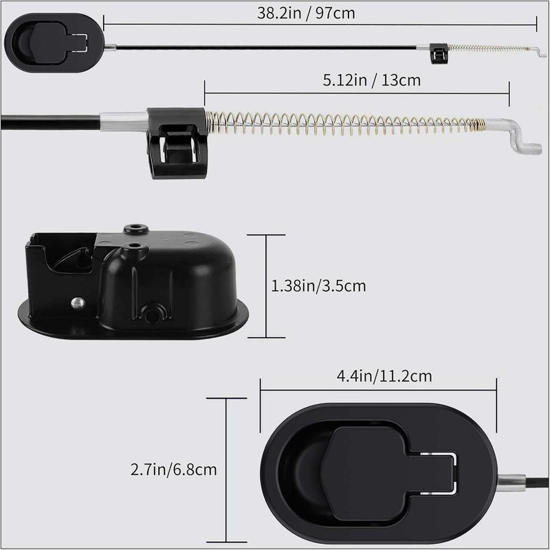 Baridwon 2 Sets Recliner Replacement Parts - Metal Recliner Handle, Release Pull Cable Fits Ashley & Most Recliner Sofas, Exposed Cable Length 5.1 Inches - Image 2