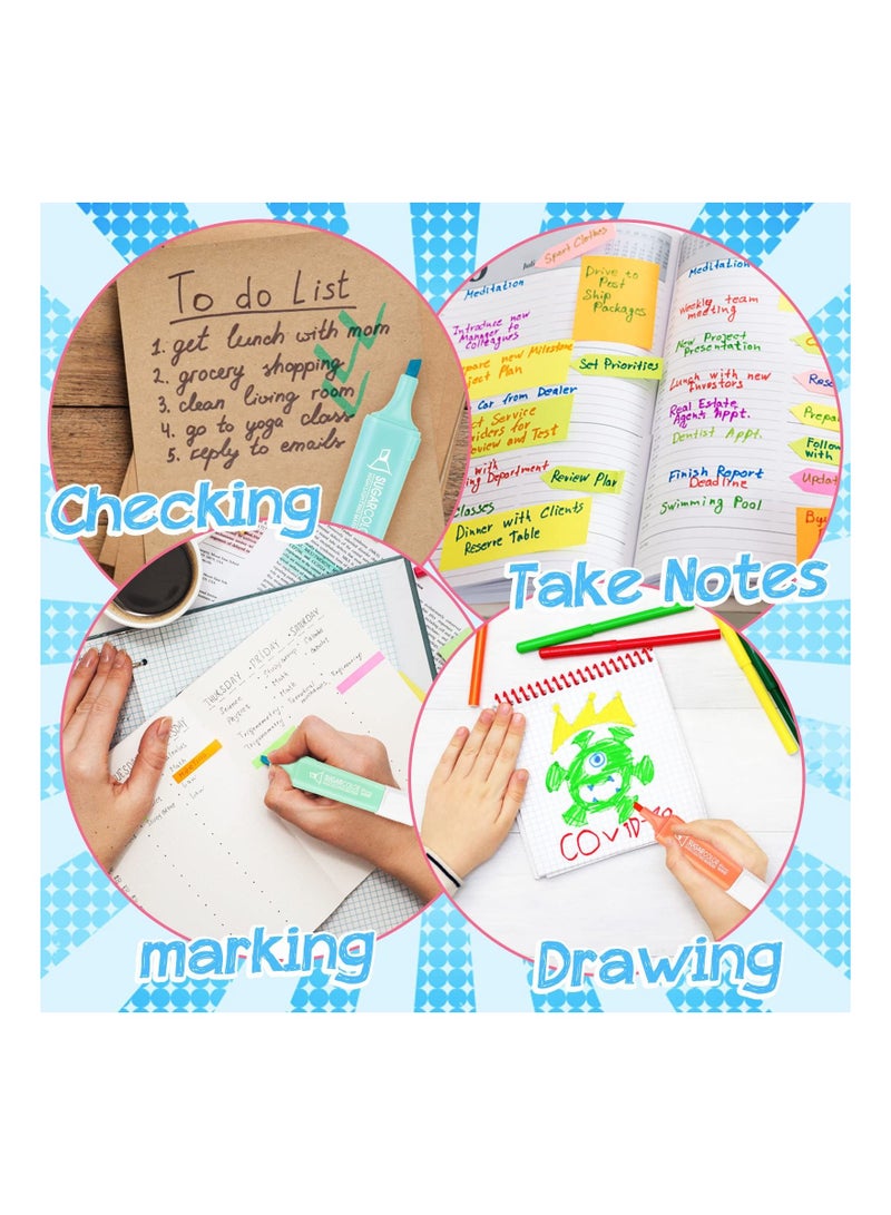 KASTWAVE Highlighters, 6Pcs Pastel Colors Marker Pen, Aesthetic Cute, Quick Dry 6 Colors, Assorted Colour Chisel Tip Marker Pens, Water Based Highlighter Marker, for Notes Office School Supplies - Image 4