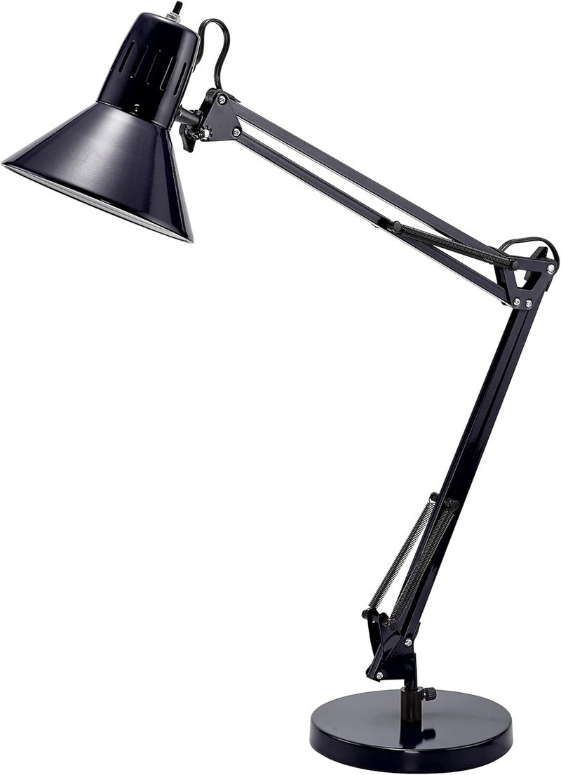Bostitch Office VLF100D Swing Arm Desk Lamp, Metal, 36" Reach with Multi-Joint Adjustment, Includes Replaceable LED Bulb (VLF), Black - Image 1