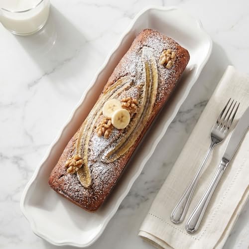 Creativity Home 15" x 3.5" Ceramic Loaf pan, Set of 2, 27 OZ Rectangle Bakeware Baking Supplies Heritage Loaf Pan - Relatively long, for Cake Bread Meatloaf and More, Cream olor - Image 5