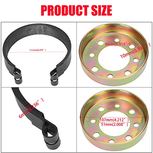 GREHUA 4" Rear Drum Brake Band & Cable Kit for Manco Bandit Critter 1492 4316 297 Rotary 484 Azusa 2251-B Yerf-Dog Predator 212cc 420cc 196cc Go Kart Yard Cart Dune Buggies Mini Bike ATV Parts - Image 2