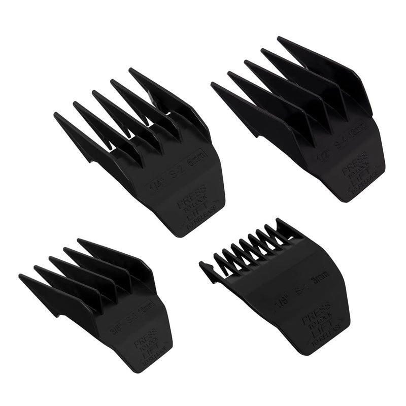 colorski Professional Peanut Clipper Guards for Wahl Peanut From 18 Inch to 12 Inch Fits for Wahl Peanut Black4PCS