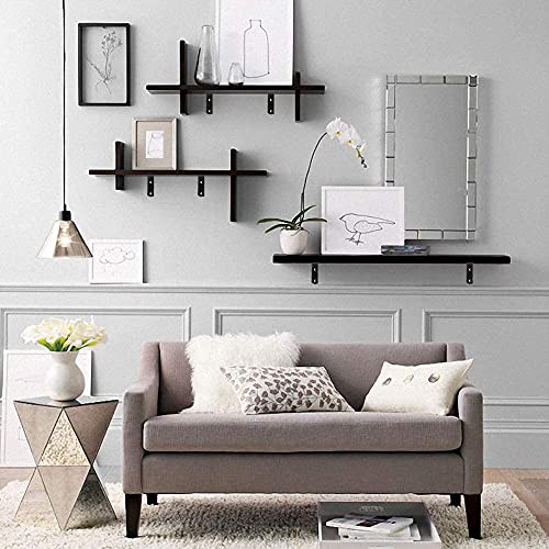 Metalick Wall Bracket L Shape with Screws, (Set of 4) Wall Floating Shelf Bracket, Iron Shelf Brackets, Metal Shelf Bracket, Modern Shelf Bracket (4" x 4") - Black - Image 4