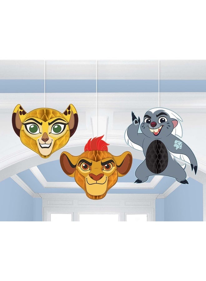 Amscan Lion Guard Honeycomb Decorations 3 Count Birthday Party Supplies Lion King Hanging