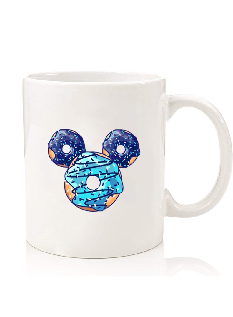 Theodor Premium Quality Two Sided Printed Coffee Mug Tea Cup For Home Office, Kids Men Women Donut Mickey - Image 1