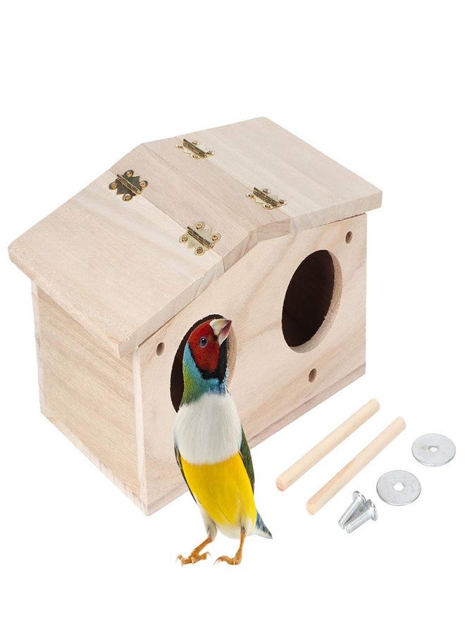 HAOHIZE Wooden Bird House, Hanging Birdhouse for Outdoors, Garden Patio Decorative Bird Nesting Box for Finch Bluebird Cardinals, Handmade Hummingbird House - Image 1