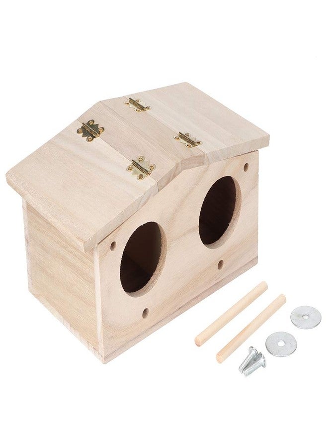 HAOHIZE Wooden Bird House, Hanging Birdhouse for Outdoors, Garden Patio Decorative Bird Nesting Box for Finch Bluebird Cardinals, Handmade Hummingbird House - Image 3