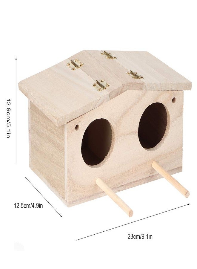 HAOHIZE Wooden Bird House, Hanging Birdhouse for Outdoors, Garden Patio Decorative Bird Nesting Box for Finch Bluebird Cardinals, Handmade Hummingbird House - Image 4