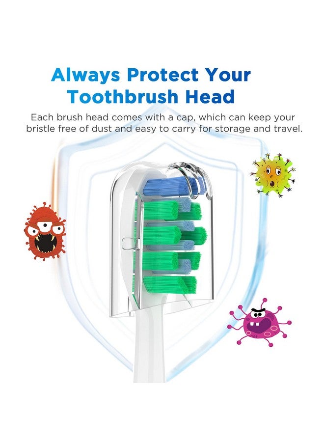 FreFeel Replacement Brush Heads for 2023 Waterpik Sensonic Toothbrush, with Covers, Compact, White, 5 Count - Image 3