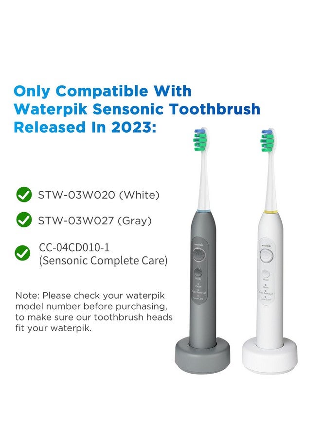 FreFeel Replacement Brush Heads for 2023 Waterpik Sensonic Toothbrush, with Covers, Compact, White, 5 Count - Image 2