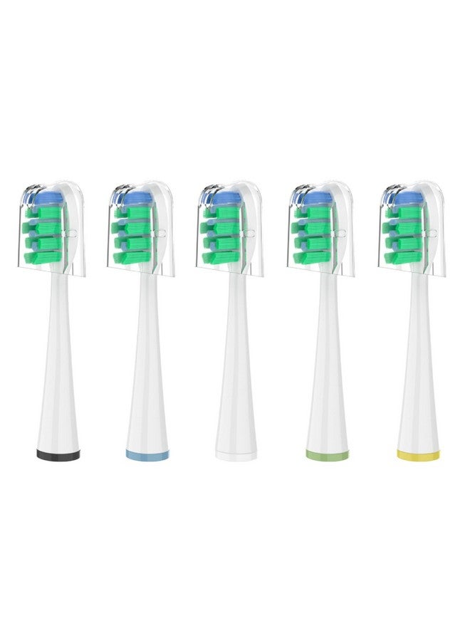 FreFeel Replacement Brush Heads for 2023 Waterpik Sensonic Toothbrush, with Covers, Compact, White, 5 Count - Image 1