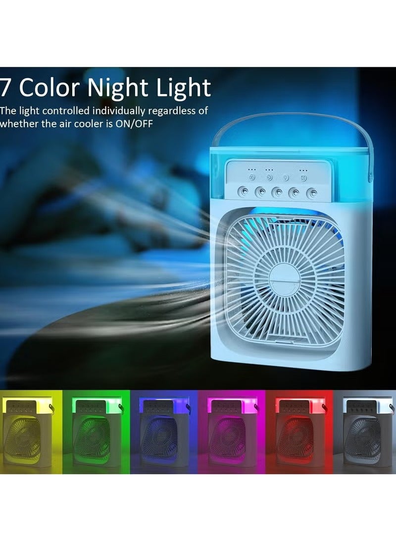 WEEDASI Portable Air Cooler Fan Mini Evaporative Air Cooler with 7 Colors LED Light Timer 3 Wind Speeds and 3 Spray Modes 3555 White  - Image 4