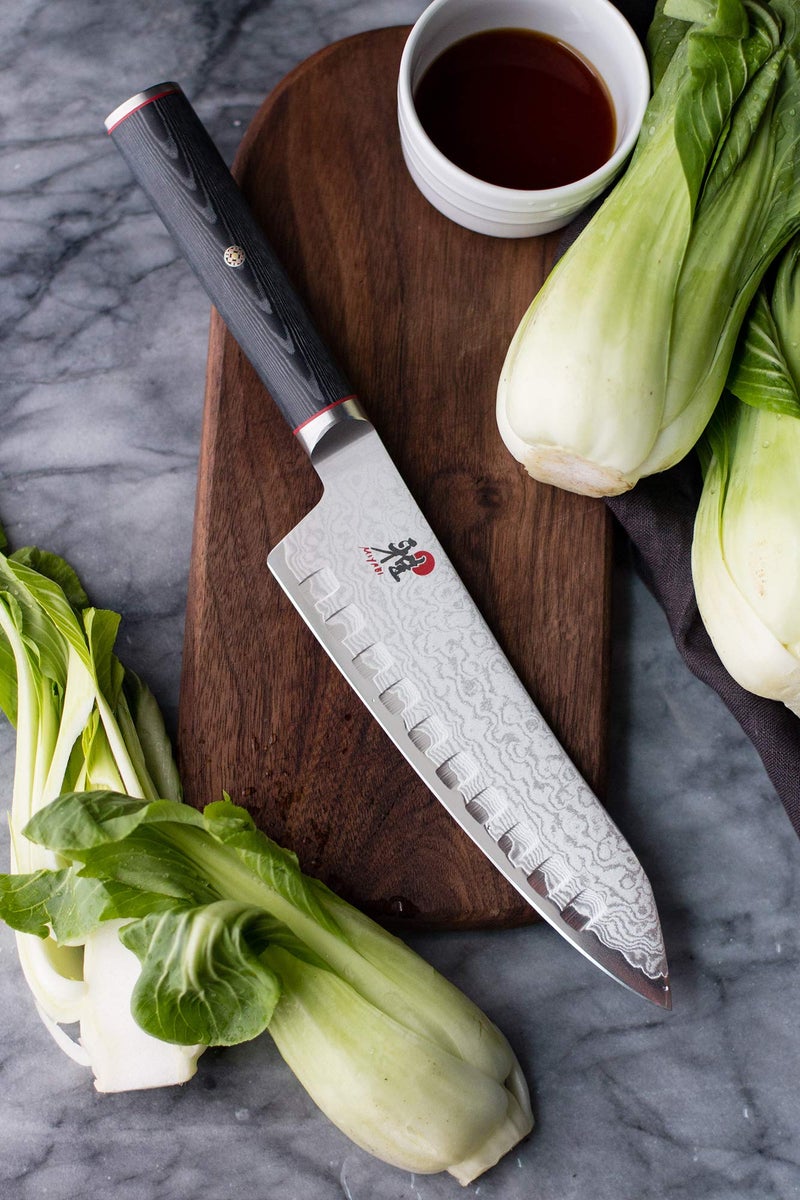 Miyabi Kaizen Hollow Edge Rocking Santoku Knife, 7-inch, Multi - Image 3
