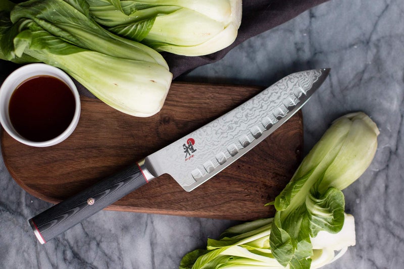 Miyabi Kaizen Hollow Edge Rocking Santoku Knife, 7-inch, Multi - Image 2
