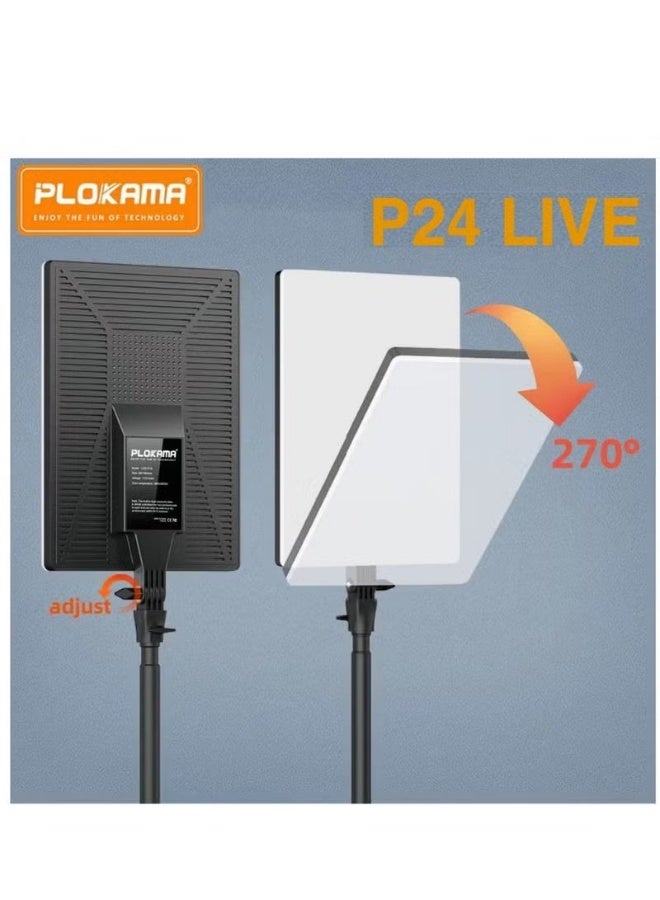 التخطيط PLOKAMA LIVE-P24 إضاءة LED ملء - إضاءة فيديو فائقة السطوع قابلة للتعديل مع جهاز تحكم عن بعد للبث والتصوير الفوتوغرافي والاجتماعات. - Image 3