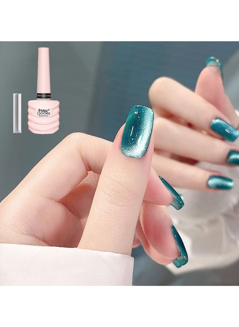 Miss Gooey Gel Nails Polish Set UV LED Needs Super Shiny Color Long Lasting,Cat Eye Glitter with Magnetic Stick Kit ,Quick Drying Magnetic Art Manicure DIY At Home Soak for Women  - Image 1