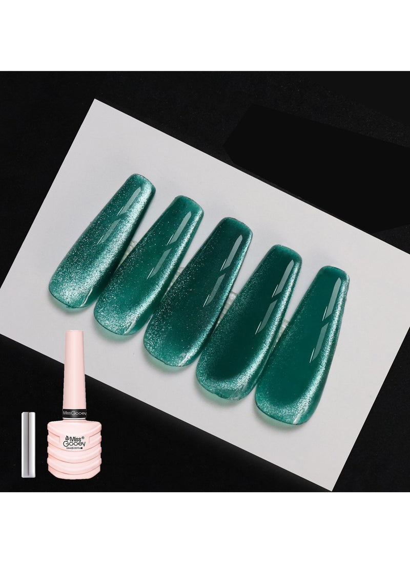 Miss Gooey Gel Nails Polish Set UV LED Needs Super Shiny Color Long Lasting,Cat Eye Glitter with Magnetic Stick Kit ,Quick Drying Magnetic Art Manicure DIY At Home Soak for Women  - Image 2