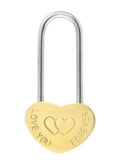 Generic Love Lock Without Key, Solid Brass Heart Lock, Engraved Love You Forever Padlocks for Wedding, Anniversary, Valentine's Day, Travel, 2Pcs  - Image 1