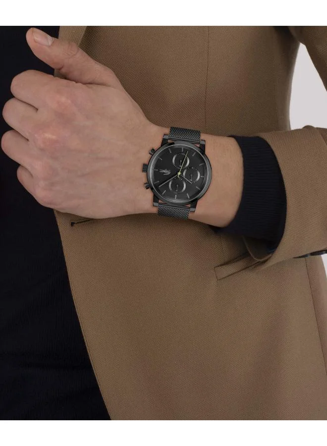 Lacoste  Men's Multifunction Watch, Black Dial, Black Stainless Steel Strap for Men | Best Price UAE