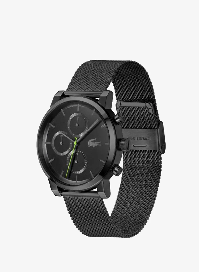 Lacoste  Men's Multifunction Watch, Black Dial, Black Stainless Steel Strap for Men | Best Price UAE