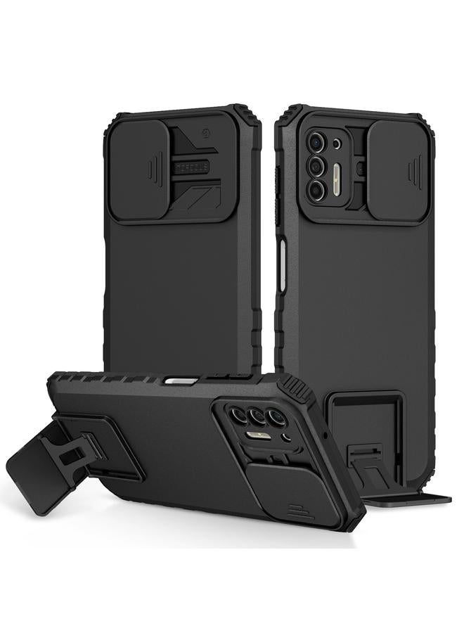 S-TOP Case For Motorola Moto G Stylus 2021 Stereoscopic Holder Sliding Camshield Phone Case - Image 1