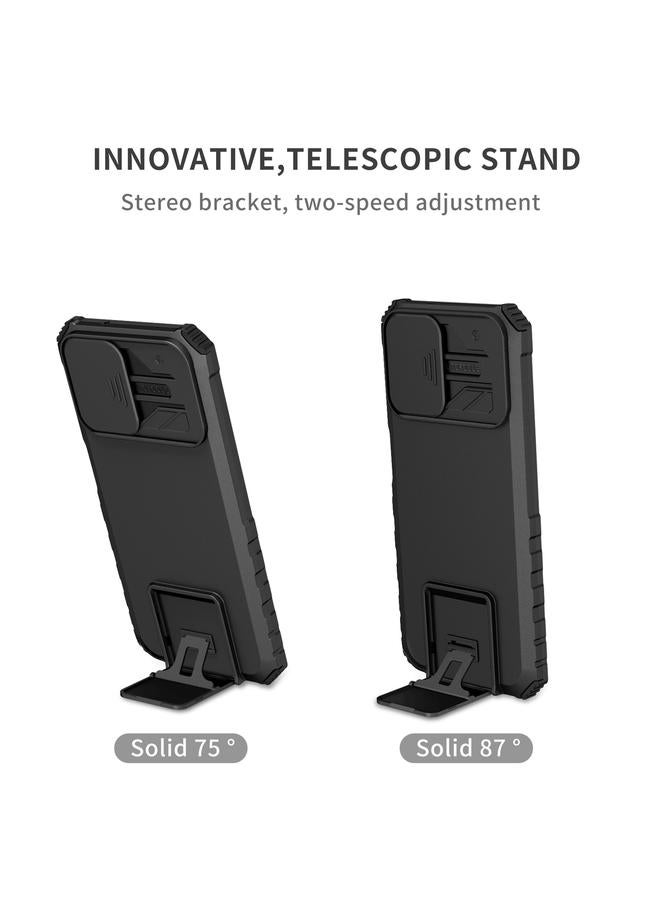 S-TOP Case For Motorola Moto G Stylus 2021 Stereoscopic Holder Sliding Camshield Phone Case - Image 3