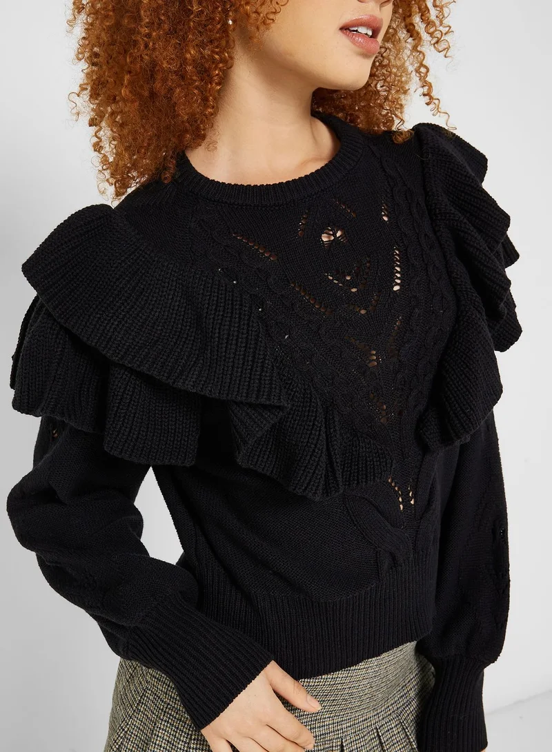 ONLY Ruffle Puff Sleeve Sweater