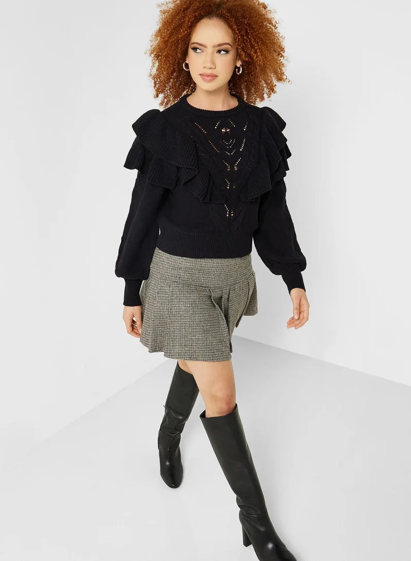 ONLY Ruffle Puff Sleeve Sweater