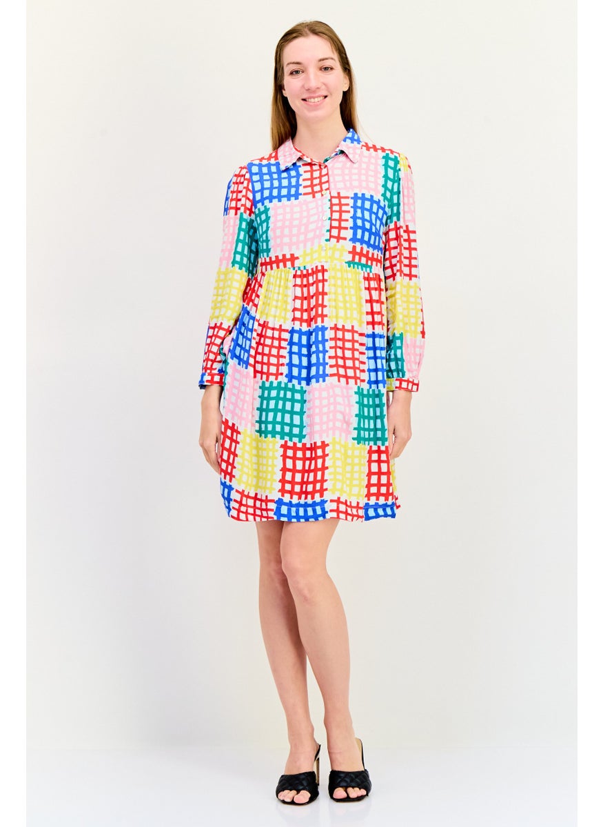 ONLY Women Allover Printed Mini Dress, Multicolor  - Image 4