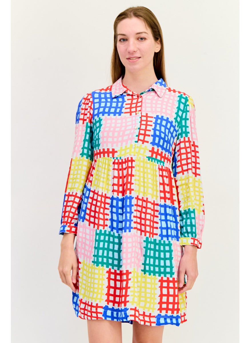 ONLY Women Allover Printed Mini Dress, Multicolor  - Image 1