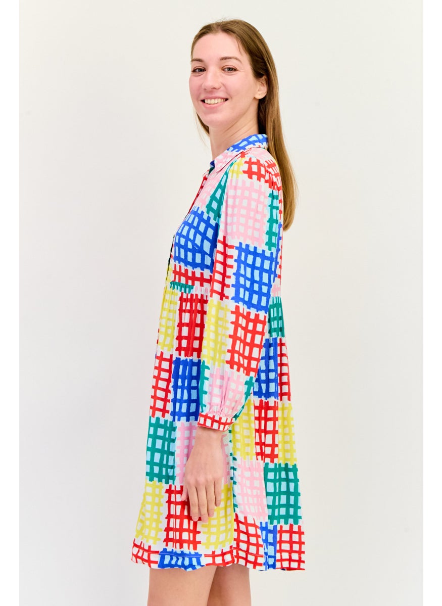 ONLY Women Allover Printed Mini Dress, Multicolor  - Image 2
