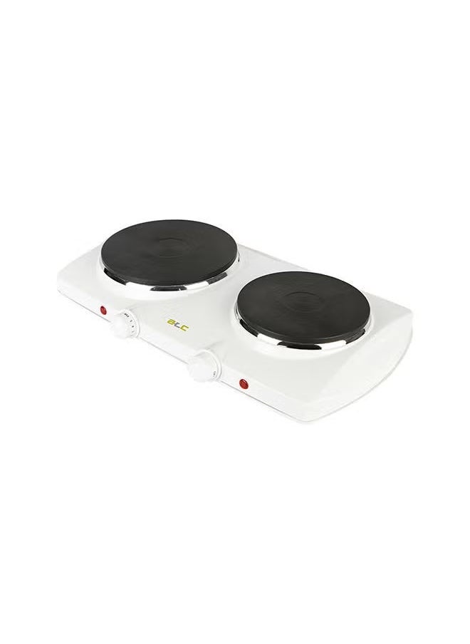 ATC Electric Hot Plate Double Burner 2250W – Portable Tabletop Cooker with Dual Thermostat Control, Overheat Protection, Non-Slip Feet, Compact Design for Small Kitchens, Camping, Dorm Rooms, Easy Clean Surface – White – Model H-HP0702S  - Image 2