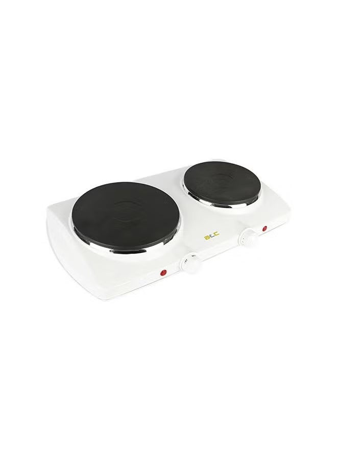 ATC Electric Hot Plate Double Burner 2250W – Portable Tabletop Cooker with Dual Thermostat Control, Overheat Protection, Non-Slip Feet, Compact Design for Small Kitchens, Camping, Dorm Rooms, Easy Clean Surface – White – Model H-HP0702S  - Image 3