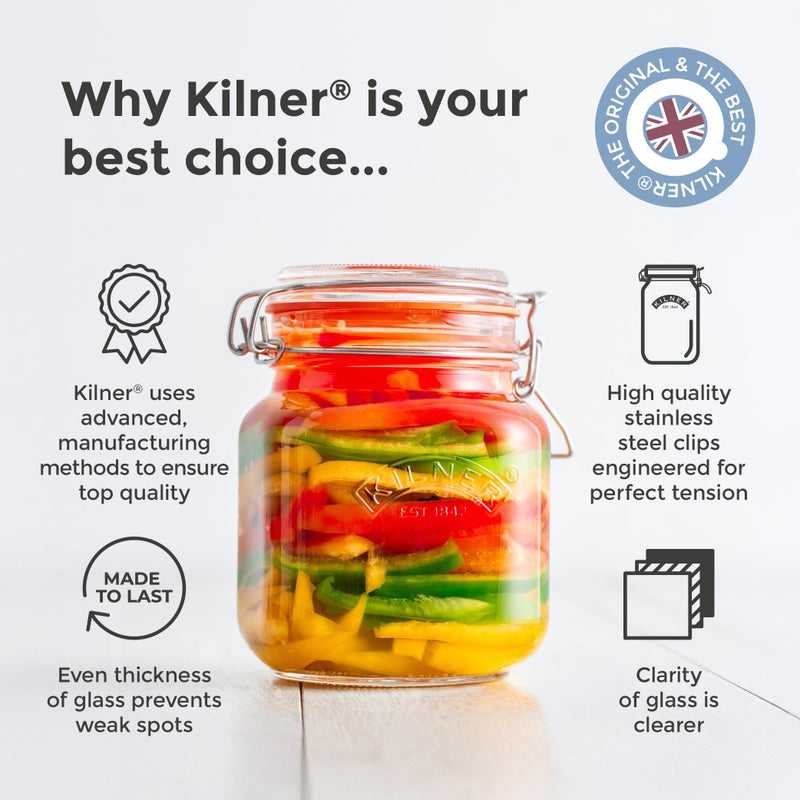 Kilner Swing Top Square Glass Jar | 1.5L - Image 2