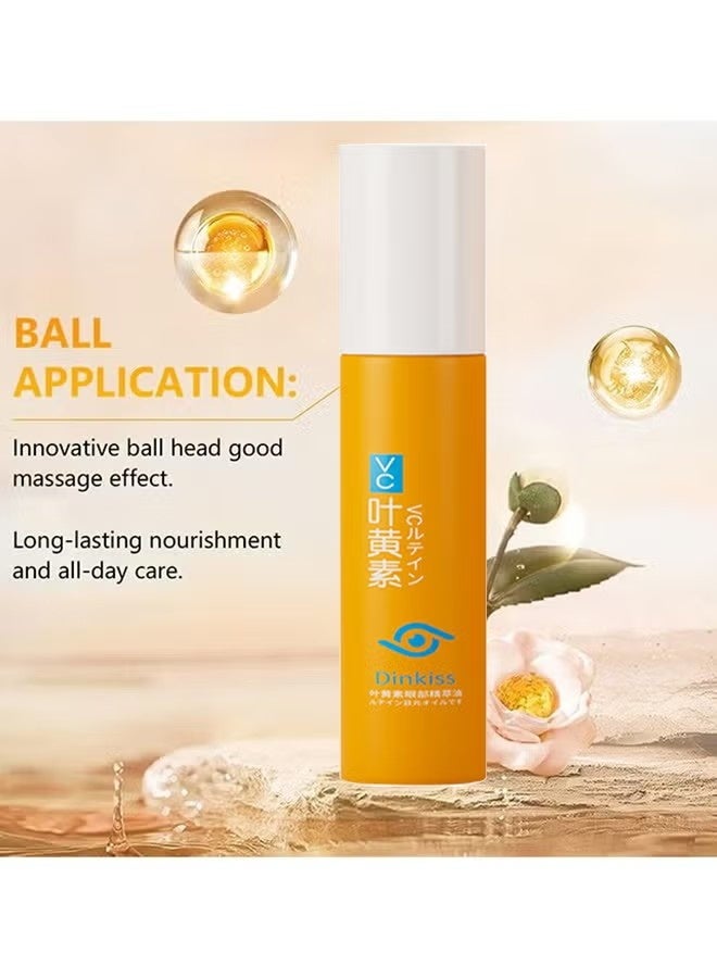 Dinkiss Lutein Eye Essence Oil, VC Lutein Eye Essence Oil, Lutein Eye Serum, Lutein Eye Oil, Under Eye Oil Roller Ball, Japan Firming Anti-Aging Eye Serum For Eye Bags (8ml) - Image 2