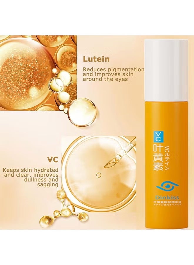 Dinkiss Lutein Eye Essence Oil, VC Lutein Eye Essence Oil, Lutein Eye Serum, Lutein Eye Oil, Under Eye Oil Roller Ball, Japan Firming Anti-Aging Eye Serum For Eye Bags (8ml) - Image 4