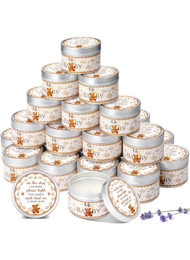 MTLEE 24 Pcs Bear Baby Shower Party Favors Candles Lavender Scented Baby Shower Favors for Guests Rustic Tealights Candles Gender Reveal Return Gifts Girl Boy(1.2 Oz, Brown) - Image 1