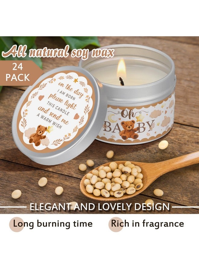 MTLEE 24 Pcs Bear Baby Shower Party Favors Candles Lavender Scented Baby Shower Favors for Guests Rustic Tealights Candles Gender Reveal Return Gifts Girl Boy(1.2 Oz, Brown) - Image 3