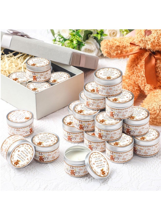 MTLEE 24 Pcs Bear Baby Shower Party Favors Candles Lavender Scented Baby Shower Favors for Guests Rustic Tealights Candles Gender Reveal Return Gifts Girl Boy(1.2 Oz, Brown) - Image 4