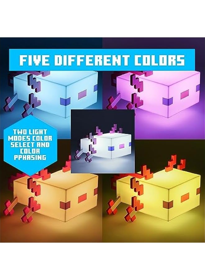 MINECRAFT Axolotl Light, Five Color Modes, Minecraft Lamp to Decorate Your Gaming Desk or Night Stand - Image 3