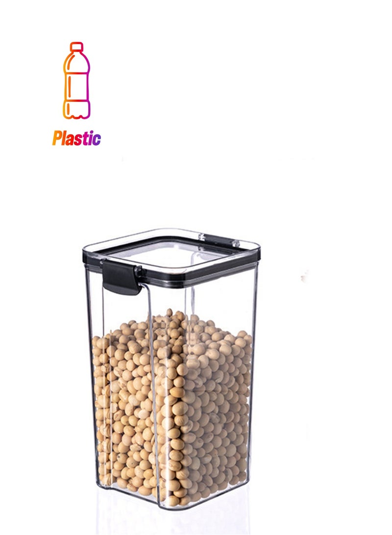CityRiya-Long Airtight Food Storage Containers Set Dry Food Plastic Canisters Storage Organization for Kitchen and Pantry BPA Free Kitchen Canisters for Cereal Rice Plastic Grain Containers Storage Box 1300ML - Image 1