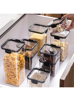 CityRiya-Long Airtight Food Storage Containers Set Dry Food Plastic Canisters Storage Organization for Kitchen and Pantry BPA Free Kitchen Canisters for Cereal Rice Plastic Grain Containers Storage Box 1300ML  - Image 2