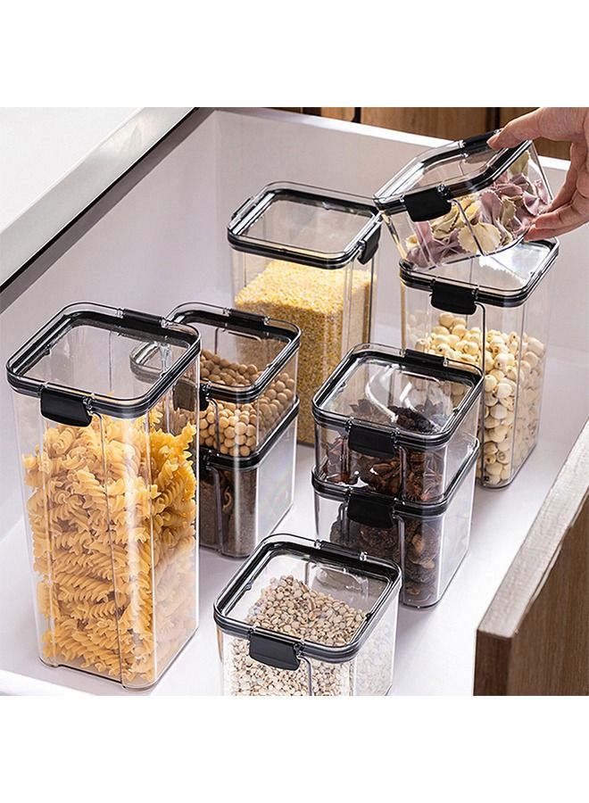 CityRiya-Long Airtight Food Storage Containers Set Dry Food Plastic Canisters Storage Organization for Kitchen and Pantry BPA Free Kitchen Canisters for Cereal Rice Plastic Grain Containers Storage Box 1300ML - Image 2