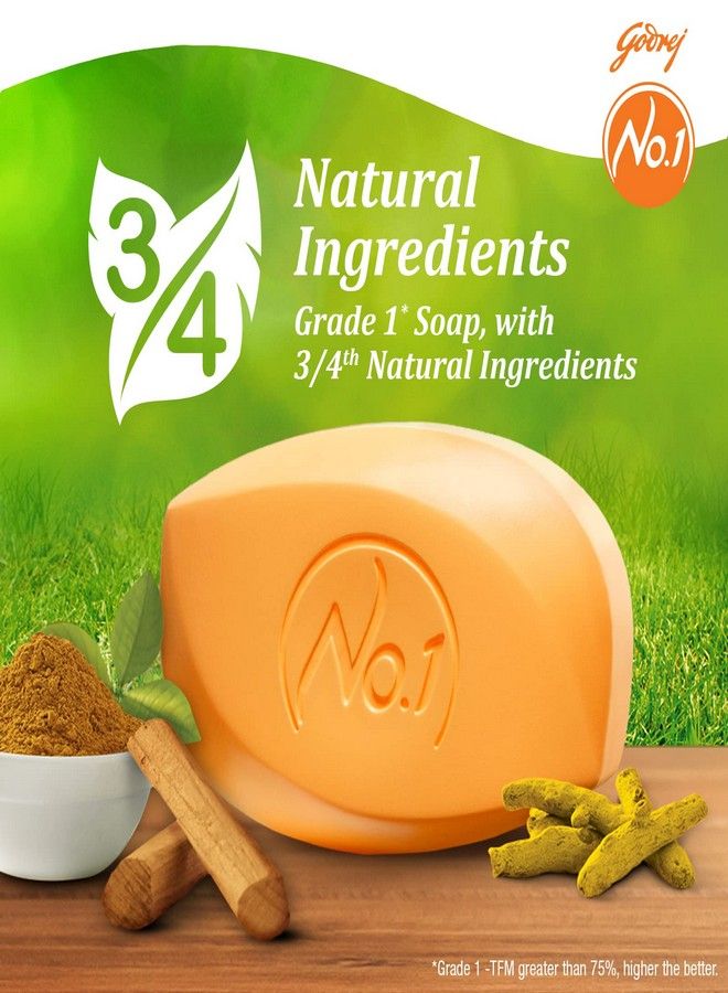 Godrej No.1 Godrej No.1 Bathing Soap, Sandal & Turmeric, 100g (Pack of 5)  - Image 2